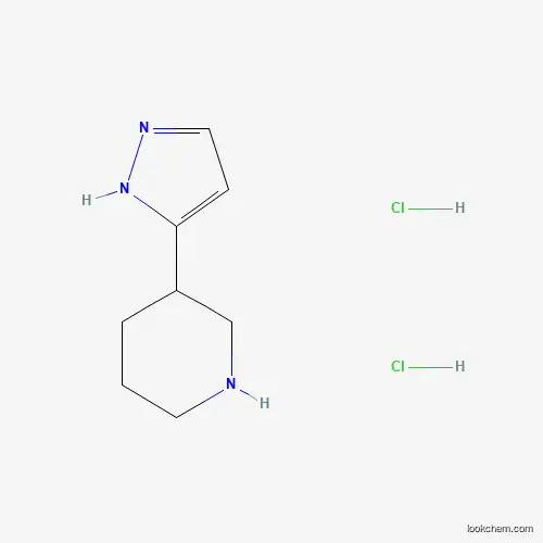 Piperidine, 3-(1H-pyrazol-3-yl)-, hydrochloride (1:2)
