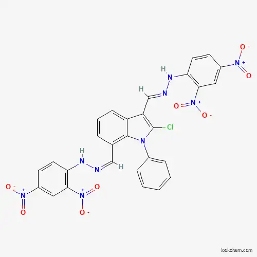 Molecular Structure of 54778-19-7 (2-Chloro-3-{(E)-[2-(2,4-dinitrophenyl)hydrazinylidene]methyl}-7-{(Z)-[2-(2,4-dinitrophenyl)hydrazinylidene]methyl}-1-phenyl-1H-indole)