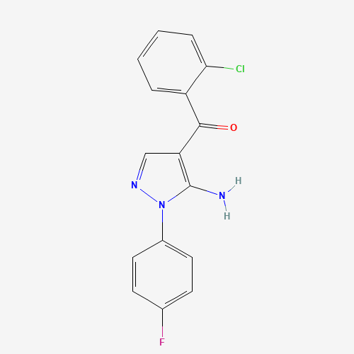 (5-AMINO-1-(4-FLUOROPHENYL)-1H-PYRAZOL-4-YL)(2-CHLOROPHENYL)METHANONE