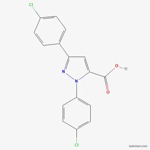 Molecular Structure of 618102-37-7 (1,3-Bis(4-chlorophenyl)-1H-pyrazole-5-carboxylic acid)