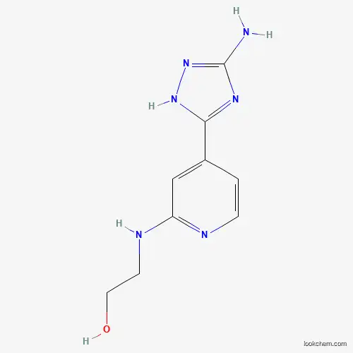 Molecular Structure of 77314-62-6 (2-{[4-(3-Amino-1H-1,2,4-triazol-5-yl)pyridin-2-yl]amino}ethan-1-ol)