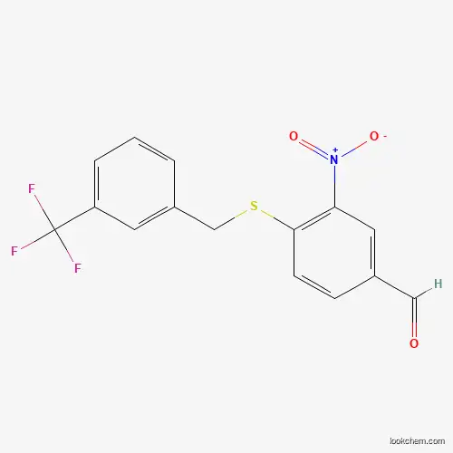 Molecular Structure of 885950-56-1 (3-Nitro-4-{[3-(trifluoromethyl)benzyl]-sulfanyl}benzenecarbaldehyde)