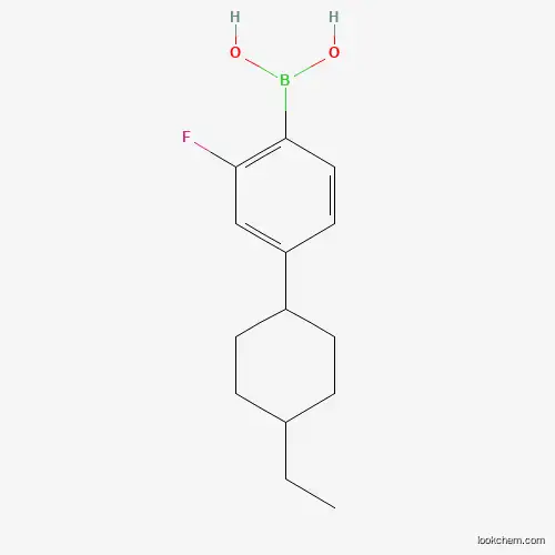 Molecular Structure of 1007223-52-0 (4-(4-Ethylcyclohexyl)-2-fluorophenylboronic acid)