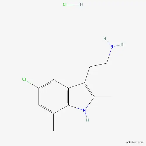 Molecular Structure of 1049747-89-8 (2-(5-chloro-2,7-dimethyl-1H-indol-3-yl)ethanamine hydrochloride)