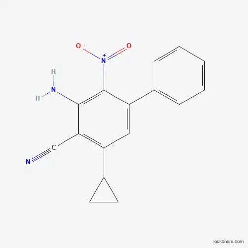 Molecular Structure of 1119523-12-4 (3-Amino-5-cyclopropyl-2-nitro[1,1'-biphenyl]-4-carbonitrile)