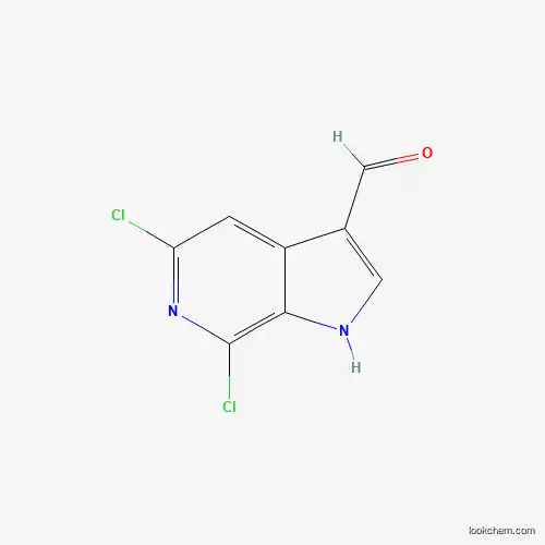 Molecular Structure of 1167056-60-1 (5,7-dichloro-1H-pyrrolo[2,3-c]pyridine-3-carbaldehyde)