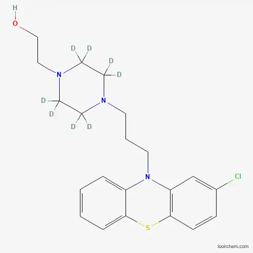 Molecular Structure of 1189961-11-2 (2-[4-[3-(2-Chlorophenothiazin-10-yl)propyl]-2,2,3,3,5,5,6,6-octadeuteriopiperazin-1-yl]ethanol)
