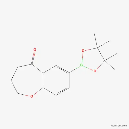 Molecular Structure of 1204333-25-4 (7-(4,4,5,5-Tetramethyl-[1,3,2]dioxaborolan-2-yl)-3,4-dihydro-2H-benzo[b]oxepin-5-one)