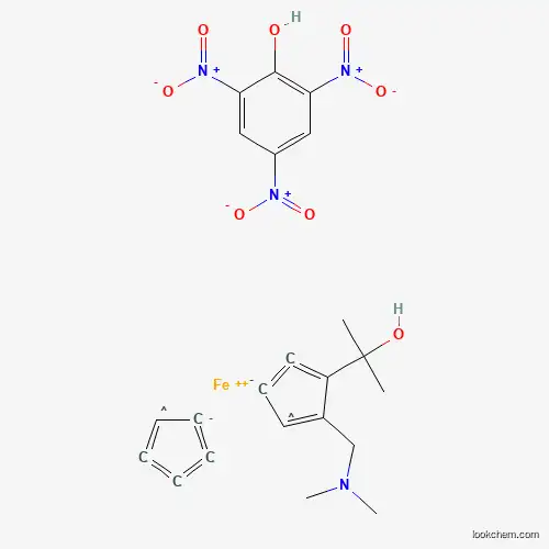 Molecular Structure of 1273-12-7 (Iron(2+) cyclopenta-2,3,4,5-tetraen-2-id-1-yl 5-[(dimethylamino)methyl]-4-(2-hydroxypropan-2-yl)cyclopenta-2,3,5-trien-2-id-1-yl--2,4,6-trinitrophenol (1/1/1/1))
