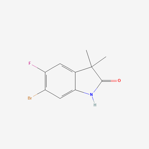 Molecular Structure of 1379313-54-8 (2H-Indol-2-one, 6-bromo-5-fluoro-1,3-dihydro-3,3-dimethyl-)