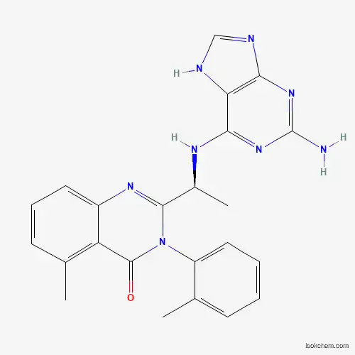 Molecular Structure of 1431697-74-3 (2-[(1S)-1-[(2-amino-7H-purin-6-yl)amino]ethyl]-5-methyl-3-(2-methylphenyl)quinazolin-4-one)
