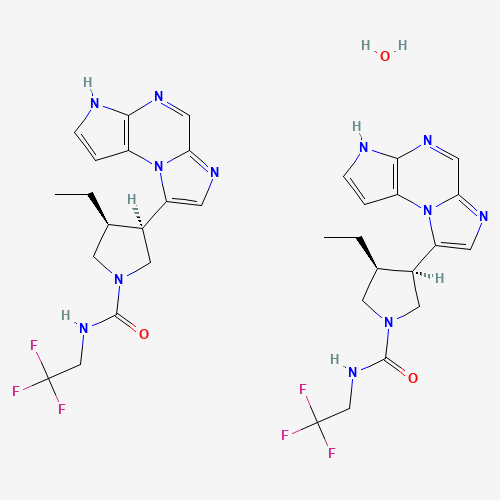 1-Pyrrolidinecarboxamide, 3-ethyl-4-(3H-imidazo[1,2-a]pyrrolo[2,3-e]pyrazin-8-yl)-N-(2,2,2-trifluoroethyl)-, hydrate (2:1), (3S,4R)-