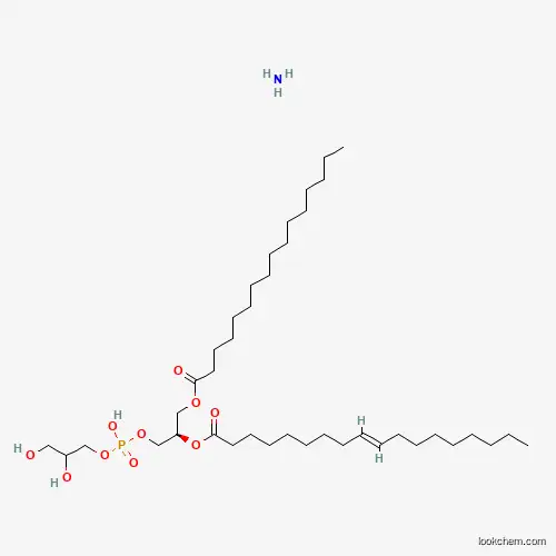 Molecular Structure of 267228-70-6 (Azane;[(2R)-1-[2,3-dihydroxypropoxy(hydroxy)phosphoryl]oxy-3-hexadecanoyloxypropan-2-yl] (E)-octadec-9-enoate)