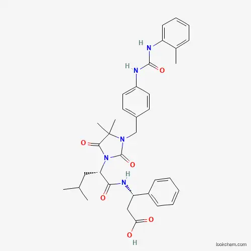 (3S)-3-[[(2S)-2-[4,4-dimethyl-3-[[4-[(2-methylphenyl)carbamoylamino]phenyl]methyl]-2,5-dioxoimidazolidin-1-yl]-4-methylpentanoyl]amino]-3-phenylpropanoic acid