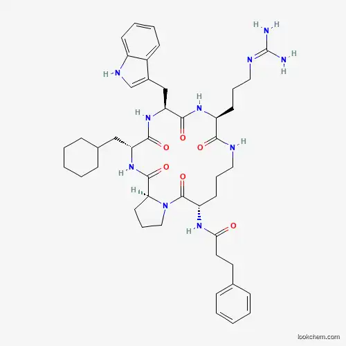 N-((3R,6S,9S,15S,20aS)-6-((1H-indol-3-yl)methyl)-3-(cyclohexylmethyl)-9-(3-((diaminomethylene)amino)propyl)-1,4,7,10,16-pentaoxoicosahydropyrrolo[1,2-a][1,4,7,10,13]pentaazacyclooctadecin-15-yl)-3-phe