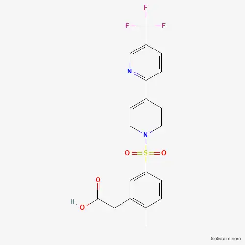 Molecular Structure of 866785-87-7 (2-[2-methyl-5-[[4-[5-(trifluoromethyl)-2-pyridinyl]-3,6-dihydro-2H-pyridin-1-yl]sulfonyl]phenyl]acetic acid)