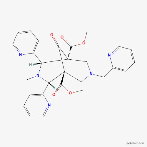 Molecular Structure of 895520-71-5 (rel-1,5-Dimethyl (1R,2S,4R,5S)-3-methyl-9-oxo-2,4-di-2-pyridinyl-7-(2-pyridinylmethyl)-3,7-diazabicyclo[3.3.1]nonane-1,5-dicarboxylate)