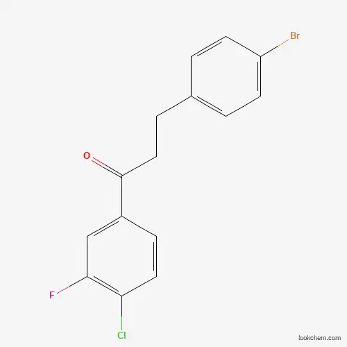 Molecular Structure of 898761-64-3 (3-(4-Bromophenyl)-1-(4-chloro-3-fluorophenyl)propan-1-one)