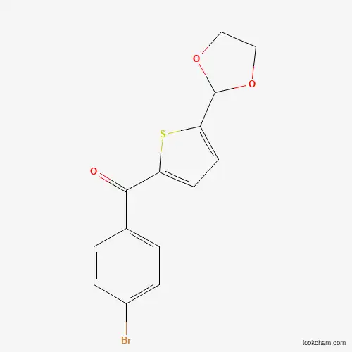 Molecular Structure of 898778-07-9 (2-(4-Bromobenzoyl)-5-(1,3-dioxolan-2-YL)thiophene)