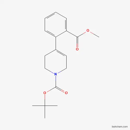 Molecular Structure of 1000771-63-0 (1(2H)-Pyridinecarboxylic acid, 3,6-dihydro-4-[2-(methoxycarbonyl)phenyl]-, 1,1-dimethylethyl ester)