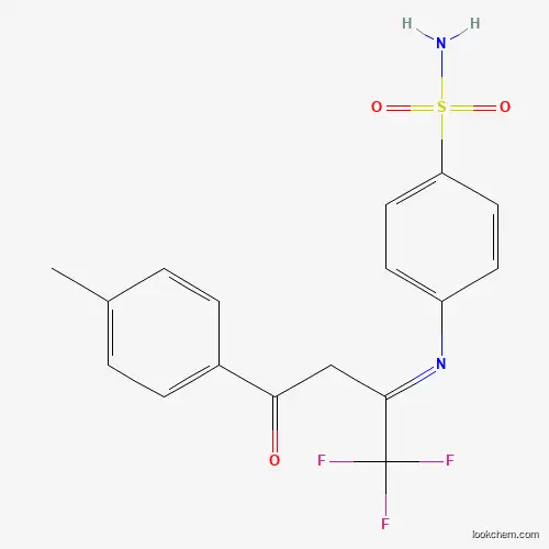 4-[[3-(4-Methylphenyl)-3-oxo-1-(trifluoromethyl)propylidene]amino] benzenesulfonamide