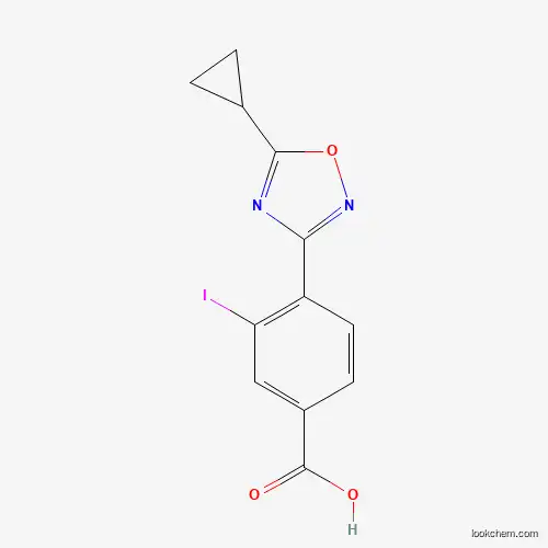 Molecular Structure of 1131622-48-4 (4-(5-Cyclopropyl-1,2,4-oxadiazol-3-yl)-3-iodobenzoic acid)