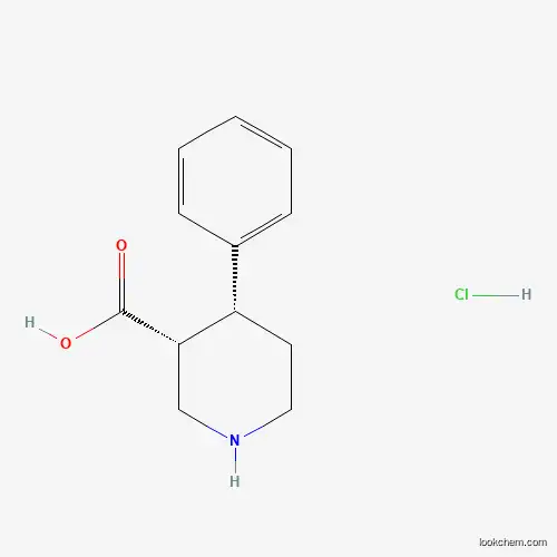 Molecular Structure of 116140-27-3 (3-Piperidinecarboxylic acid, 4-phenyl-, hydrochloride (1:1), (3R,4R)-rel-)