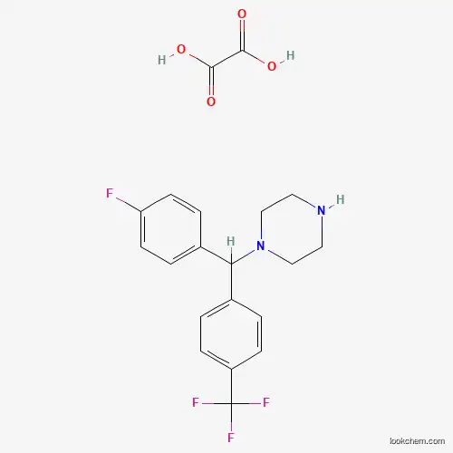 Molecular Structure of 1177325-77-7 (1-((4-Fluorophenyl)[4-(trifluoromethyl)phenyl]methyl)piperazine oxalate)