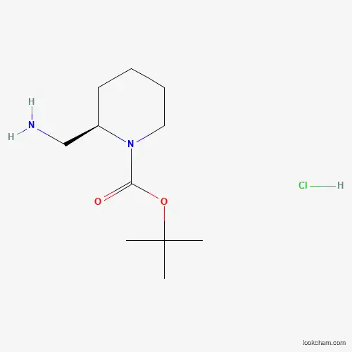 Molecular Structure of 1217824-86-6 ((R)-tert-Butyl 2-(aminomethyl)piperidine-1-carboxylate hydrochloride)
