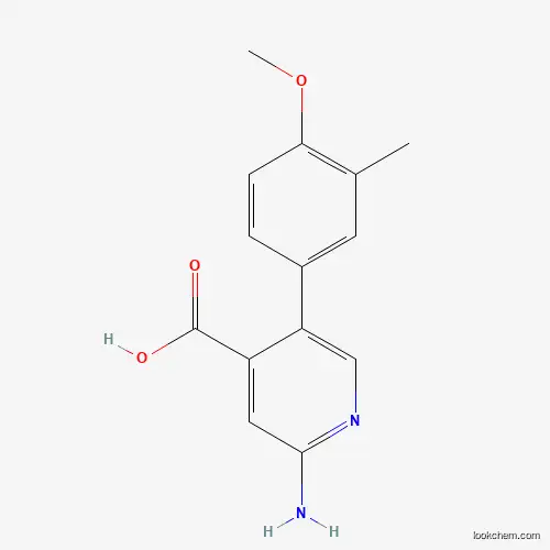 Molecular Structure of 1261977-77-8 (2-Amino-5-(4-methoxy-3-methylphenyl)pyridine-4-carboxylic acid)