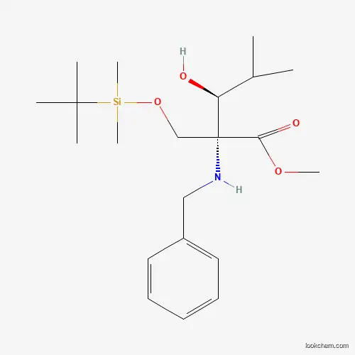 Molecular Structure of 145451-92-9 (Methyl (2R,3S)-2-Benzylamino-2-(t-butyldimethylsilyloxymethyl)-3-hydroxy-4-methylpentanoate)