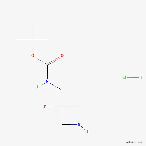 Molecular Structure of 1818847-51-6 (tert-butyl N-[(3-fluoroazetidin-3-yl)methyl]carbamate hydrochloride)