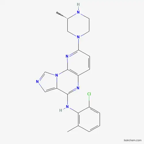 Molecular Structure of 240814-54-4 (Imidazo(1,5-a)pyrido(3,2-E)pyrazin-6-amine, N-(2-chloro-6-methylphenyl)-2-((3S)-3-methyl-1-piperazinyl)-)