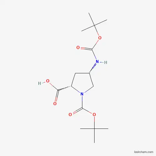 Molecular Structure of 254881-69-1 ((2S,4S)-Boc-4-(boc-amino)-proline)