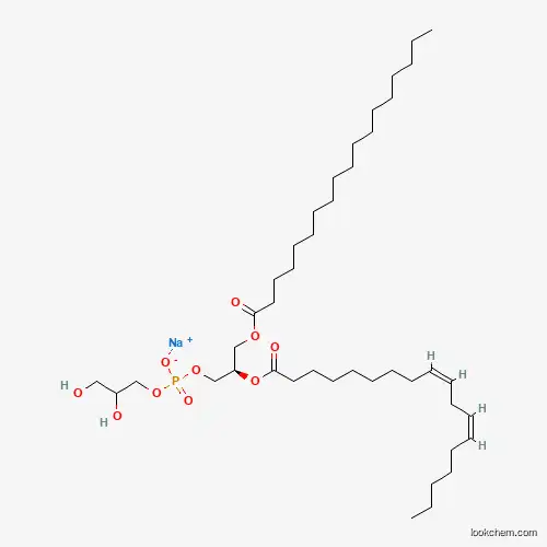Molecular Structure of 474943-26-5 (Sodium 2,3-dihydroxypropyl (2R)-2-{[(9Z,12Z)-octadeca-9,12-dienoyl]oxy}-3-(octadecanoyloxy)propyl phosphate)