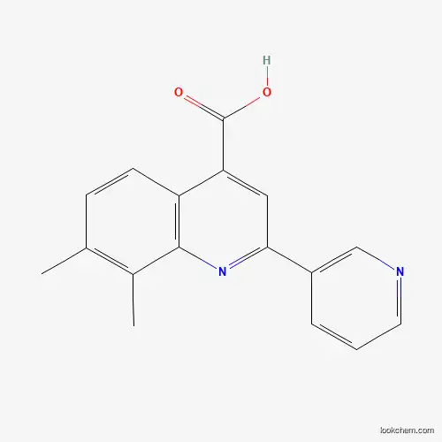 Molecular Structure of 588681-47-4 (7,8-Dimethyl-2-pyridin-3-ylquinoline-4-carboxylic acid)