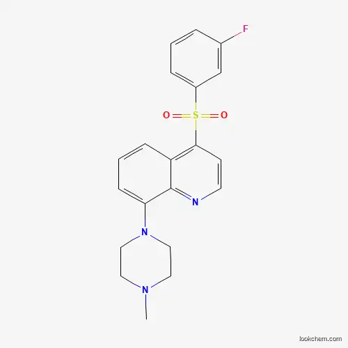 Molecular Structure of 607742-80-3 (Quinoline, 3-((3-fluorophenyl)sulfonyl)-8-(4-methyl-1-piperazinyl)-)