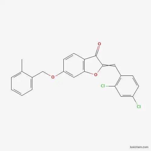 Molecular Structure of 7048-24-0 (2-[(2,4-Dichlorophenyl)methylidene]-6-[(2-methylphenyl)methoxy]-1-benzofuran-3-one)