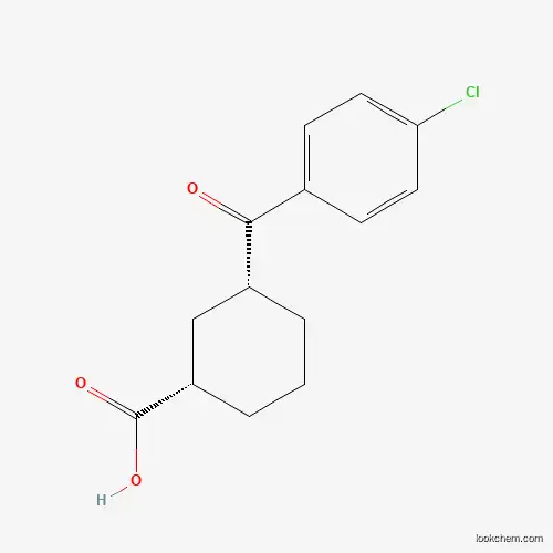Molecular Structure of 735269-79-1 (rel-(1R,3S)-3-(4-Chlorobenzoyl)cyclohexanecarboxylic acid)