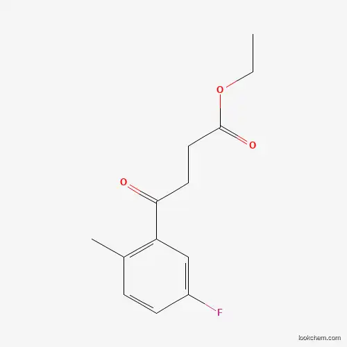Molecular Structure of 898758-99-1 (Ethyl 4-(2-methyl-5-fluorophenyl)-4-oxobutyrate)