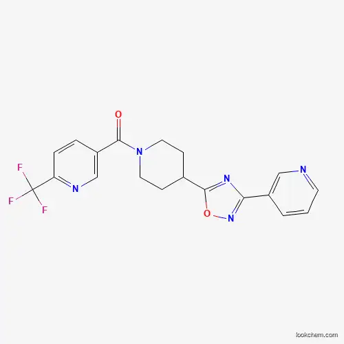 Molecular Structure of 909675-40-7 ({4-[3-(Pyridin-3-yl)-1,2,4-oxadiazol-5-yl]piperidin-1-yl}[6-(trifluoromethyl)pyridin-3-yl]methanone)