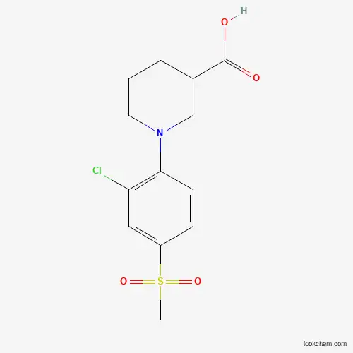 Molecular Structure of 942474-35-3 (1-[2-Chloro-4-(methylsulfonyl)phenyl]piperidine-3-carboxylic acid)