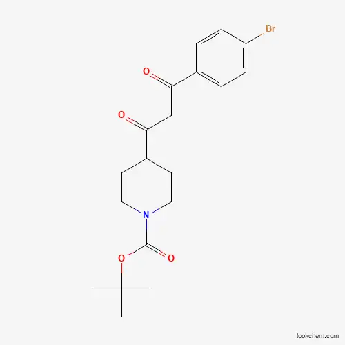 Molecular Structure of 1017781-49-5 (tert-Butyl 4-(3-(4-bromophenyl)-3-oxopropanoyl)piperidine-1-carboxylate)