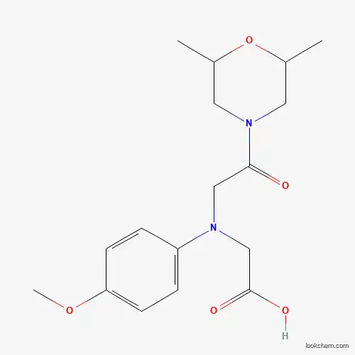 Molecular Structure of 1142205-82-0 ([[2-(2,6-Dimethylmorpholin-4-yl)-2-oxoethyl]-(4-methoxyphenyl)amino]acetic acid)