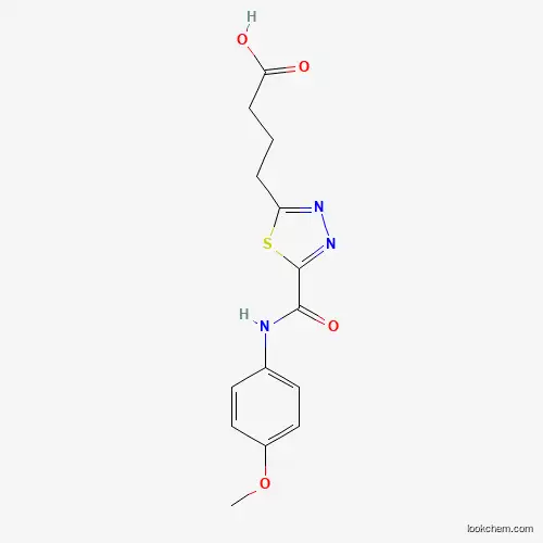 Molecular Structure of 1142210-57-8 (4-(5-{[(4-Methoxyphenyl)amino]carbonyl}-1,3,4-thiadiazol-2-yl)butanoic acid)