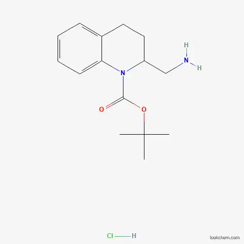 Molecular Structure of 1159826-22-8 (Tert-butyl 2-(aminomethyl)-3,4-dihydroquinoline-1(2h)-carboxylate hydrochloride)
