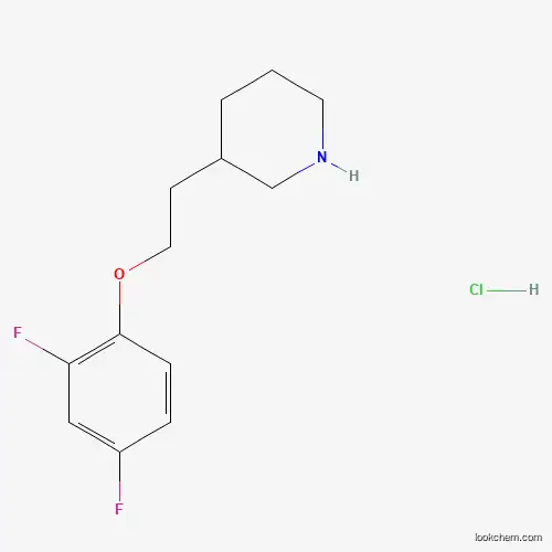 Molecular Structure of 1220032-30-3 (3-[2-(2,4-Difluorophenoxy)ethyl]piperidine hydrochloride)