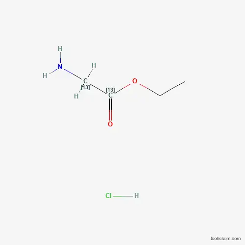 Molecular Structure of 1246819-31-7 (Glycine-13C2 Ethyl Ester Hydrochloride)