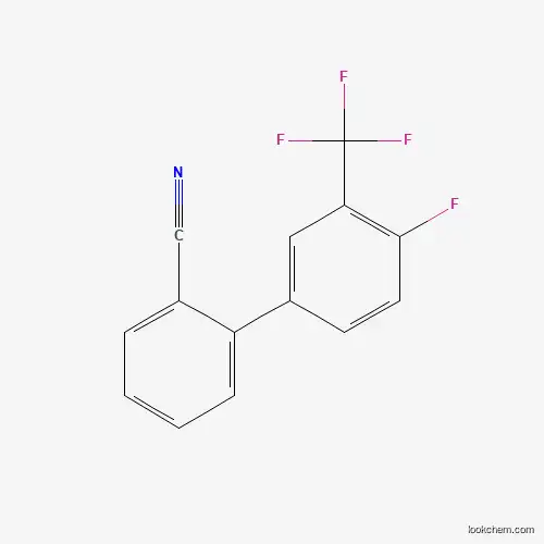 Molecular Structure of 1365272-74-7 (2-[4-Fluoro-3-(trifluoromethyl)phenyl]benzonitrile)