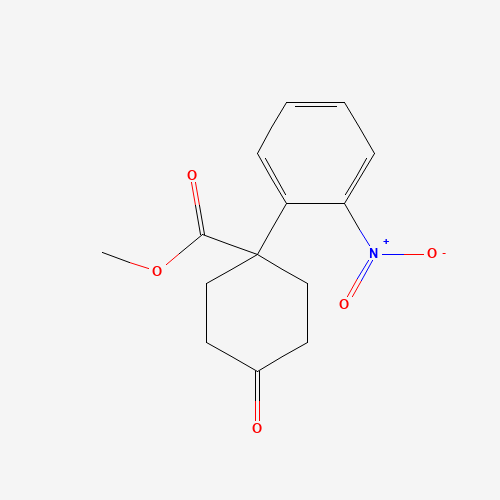 Molecular Structure of 1385694-64-3 (Methyl 1-(2-Nitrophenyl)-4-oxocyclohexanecarboxylate)